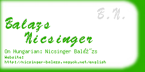 balazs nicsinger business card